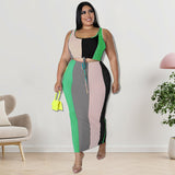 Plus Size Fall Women Clothing Color Matching Skirt Sets