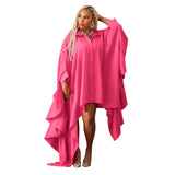 plus Size Women Clothes Autumn Winter Irregular Asymmetric Cardigan Solid Color Loose Dress