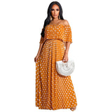 Summer Dotted Prints Fashion Casual Long plus Size Women Clothes Dress
