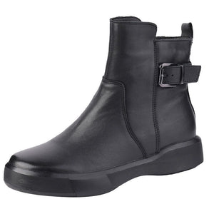 Women Platform Single Layer Boots Retro Flat Bottom Ankle Boots