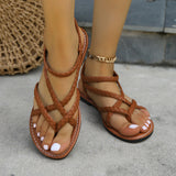 Knitted Belt Flip Flops Women plus Size Elastic Band Solid Color Sandals Sandal