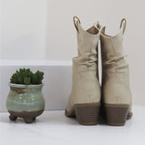 Children Western Mid Calf Faux Leather Boots Arrival Side Zipper Solid Color All Matching