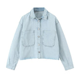 Spring Women Clothing Urban Casual   Short Denim Jacket Coat