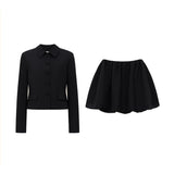 Women Autumn Long Sleeved Office Skirt Set