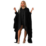 plus Size Women Clothes Autumn Winter Irregular Asymmetric Cardigan Solid Color Loose Dress