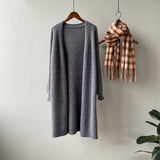 Knitted Cardigan Coat Women Autumn Korean Loose Mid Length Lazy Outer Sweater