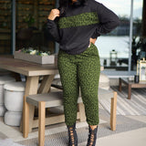 Plus Size Winter Women Clothing Leopard Print Long Sleeve Tight Suit