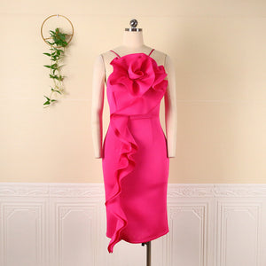 Sexy Spaghetti Straps Sleeveless Tight Rose Floral Party Dress plus Size Women Dress Party Dresses