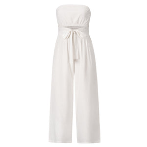 Casual Fashion Set Sexy Backless Slim Fit Jumpsuit  Straight Leg Trousers Set Spring Summer New