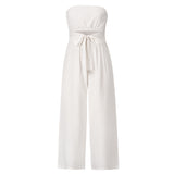 Casual Fashion Set Sexy Backless Slim Fit Jumpsuit  Straight Leg Trousers Set Spring Summer New