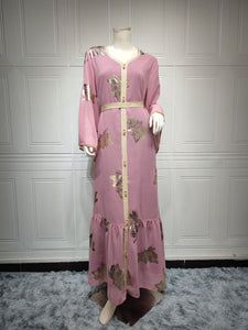 plus Size Dress Middle East Bronzing Chiffon Muslim Women Robes