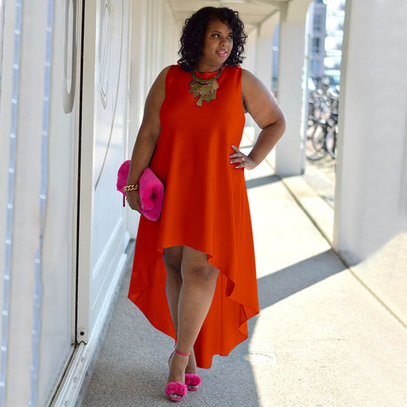 Plus Size Wome Clothing Fashionable Elegant Sleeveless Sexy round Neck Comfortable Casual Dress