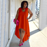 Plus Size Wome Clothing Fashionable Elegant Sleeveless Sexy round Neck Comfortable Casual Dress