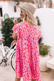 Women Loose plus Size A line Leopard Print Dress