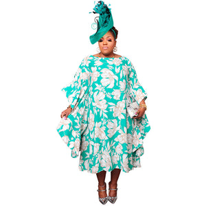 Plus Size Women Clothing Split Multi Color Sleeve Dress Loose Nightclub Dress
