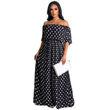 Summer Dotted Prints Fashion Casual Long plus Size Women Clothes Dress