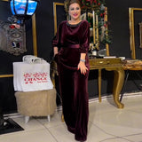 Spring Gold Velvet Western Slimming round Neck Pullover Straight Leg Pants Two Piece Set