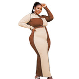 Plus Size Clothing Spring Color Matching Sexy  Casual Set