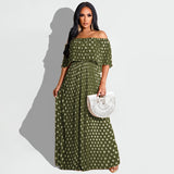 Summer Dotted Prints Fashion Casual Long plus Size Women Clothes Dress