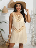 Women Dress plus Size Women Clothes Hand Crocheting Stitching Vest Dress Beach Beach Cover Up
