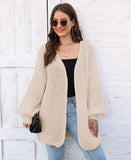 Women Thick Coat Autumn Winter Thick Needle Woven Sweater Cardigan Loose Lazy Casual Sweater