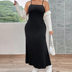 Plus Size Women Clothes High Grade Fishtail Cami Dress Slim Sexy Sheath Capexan Dress