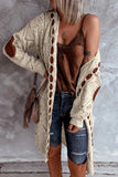 Sweater Cardigan Women Long Sleeve Mid-Length Sweater Coat Trendy Women Plus Size