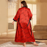 Plus Size Nightdress Spring Summer Shorts Outerwear Gown Sexy Imitated Silk Pajamas Ice Silk Home Wear