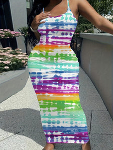 Popular Comfortable Casual Trends Spaghetti Strap Sling Random Printing