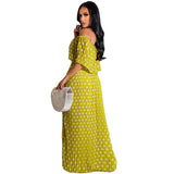 Summer Dotted Prints Fashion Casual Long plus Size Women Clothes Dress