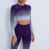 Gradient Sports Long Sleeve Trousers Suit Fitness Running Yoga Long Sleeve Tights