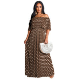 Summer Dotted Prints Fashion Casual Long plus Size Women Clothes Dress