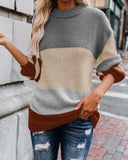Autumn Winter Women Knitwear Stylish Loose plus Size round Neck Striped Sweater for Women