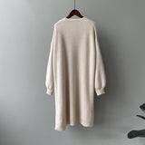 Knitted Cardigan Coat Women Autumn Korean Loose Mid Length Lazy Outer Sweater