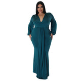 Plus Size Women Sexy Nightclub Dress Irregular Asymmetric V Neck Dress