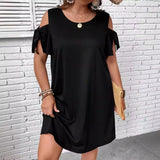 Spring Summer Sexy Sexy High Elastic Solid Color plus Size Women Dress
