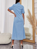 Denim Dress Street Trend Personal Casual Spring Summer Denim A line Dress for Women