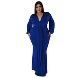 Plus Size Women Sexy Nightclub Dress Irregular Asymmetric V Neck Dress