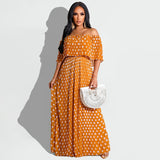 Summer Dotted Prints Fashion Casual Long plus Size Women Clothes Dress
