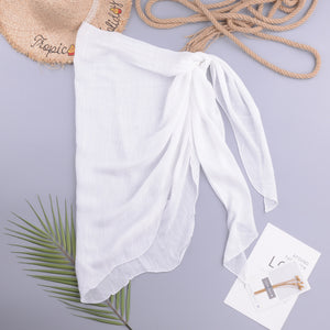 One Piece Apron Solid See through Sexy Beach Women Chiffon Split Vacation Skirt