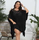Plus Size Women Dress Women Clothes Hand Crocheting Patchwork Ruffled Beach Dress Bikini Cover up Blouse