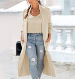 Autumn Winter Cardigan Trench Coat Knitted Loose Two Piece Sweater Solid Color Vest Suit With Camis