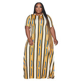 Plus Size Women Clothes Abstract Printing Casual Loose Dress