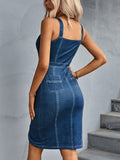 Women Clothing Denim Printing Dress