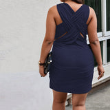 Plus Size Women Clothing Lady Adult Lady Woman Dress Summer Office Elegant Hip Dress