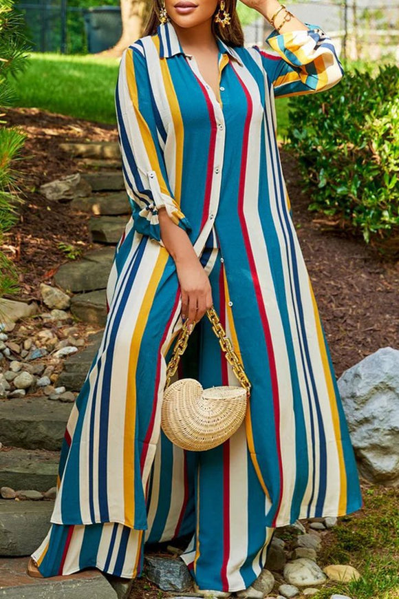 Plus Size Women Clothes Fall Long Sleeve Top with Blouse Pants