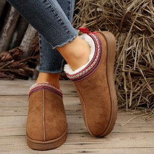 Cloth Short Tube Platform Snow Boots Women Warm Lazy Half Support Cotton Shoes