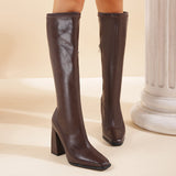 Autumn Winter Boots Women Over The Knee Boots with Chunky Heels High Heel Tall Knight Boots