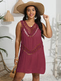 Women Dress plus Size Women Clothes Hand Crocheting Stitching Vest Dress Beach Beach Cover Up