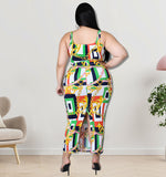 Plus Size Women Clothes Spring Vest with Half Waist Skirt Set